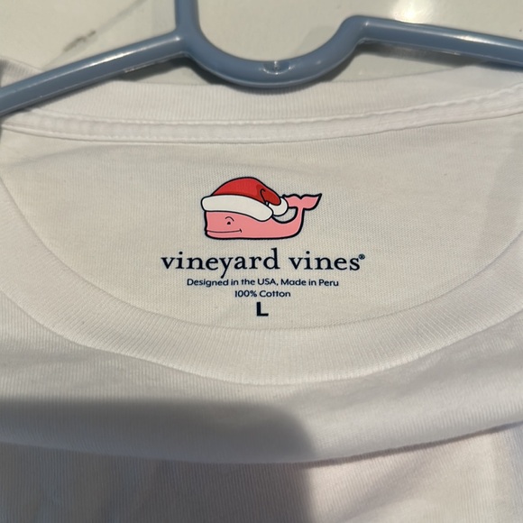 Vineyard Vines white Long-Sleeve Mr. Claus Whale Pocket T-Shirt large nwt - Picture 4 of 5